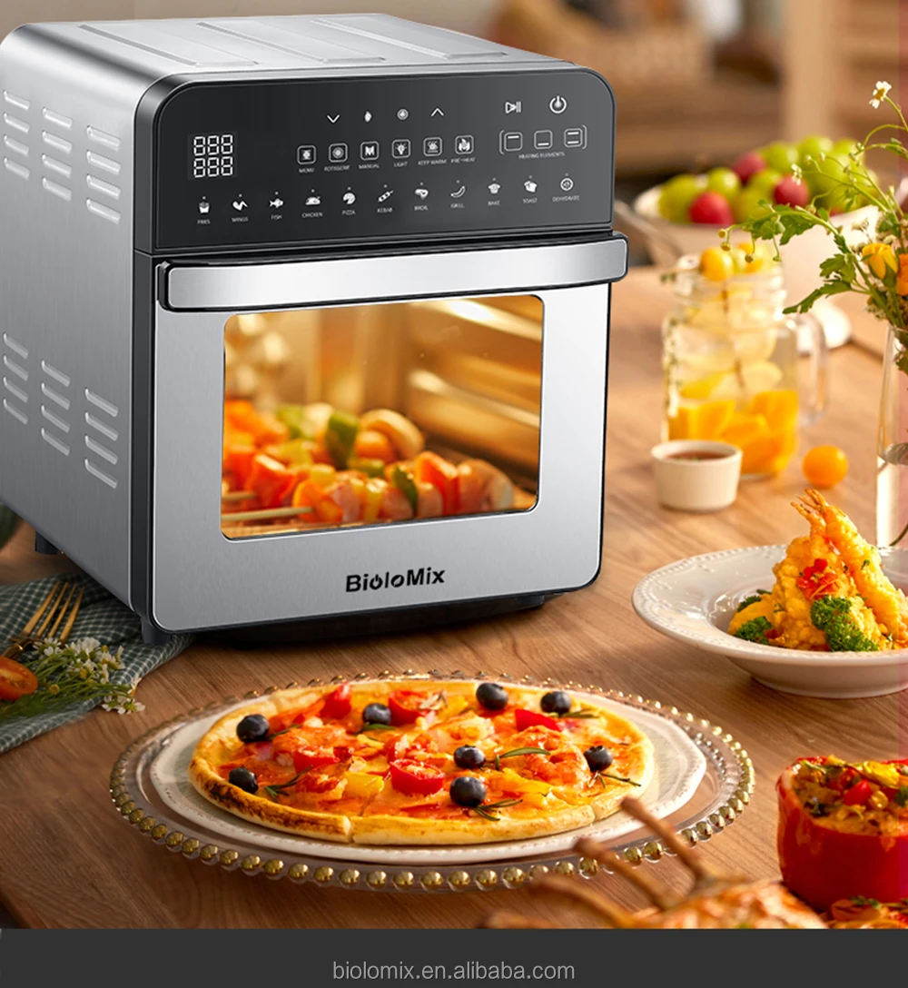 

Powerful Newest Digital Fry Dual Silver 15Liters Large Countertop Convection Oven Oil Less Toaster Grill Air Fryer Oven On Sale