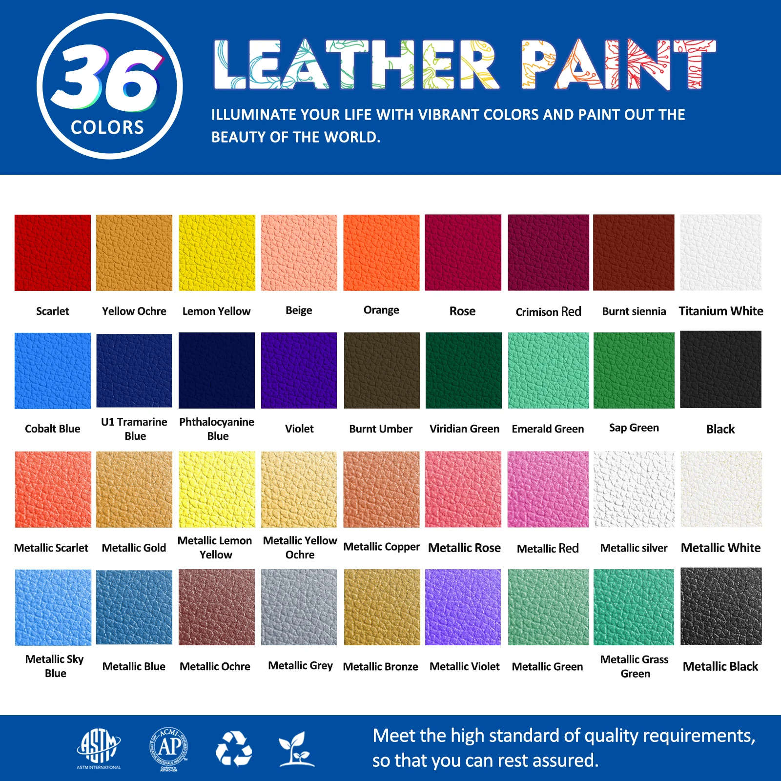 Imagem -03 - Memory Acrylic Leather Paint Grupo Tinta de Couro para Sapatos Acessórios de Couro Premium Shoe Paint Kit para Tênis 36 Cores