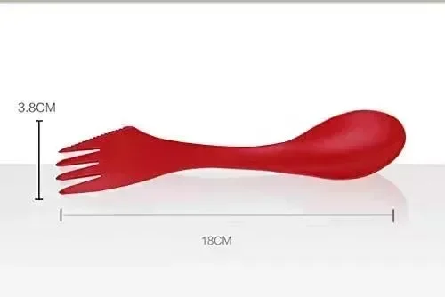 6ชิ้น/เซ็ต3 in 1อุปกรณ์พลาสติก Spork Combo เครื่องใช้บนโต๊ะอาหารอุปกรณ์ใช้ในการเดินทางช้อนส้อมที่ตัดเดินป่าตั้งแคมป์ปิกนิก