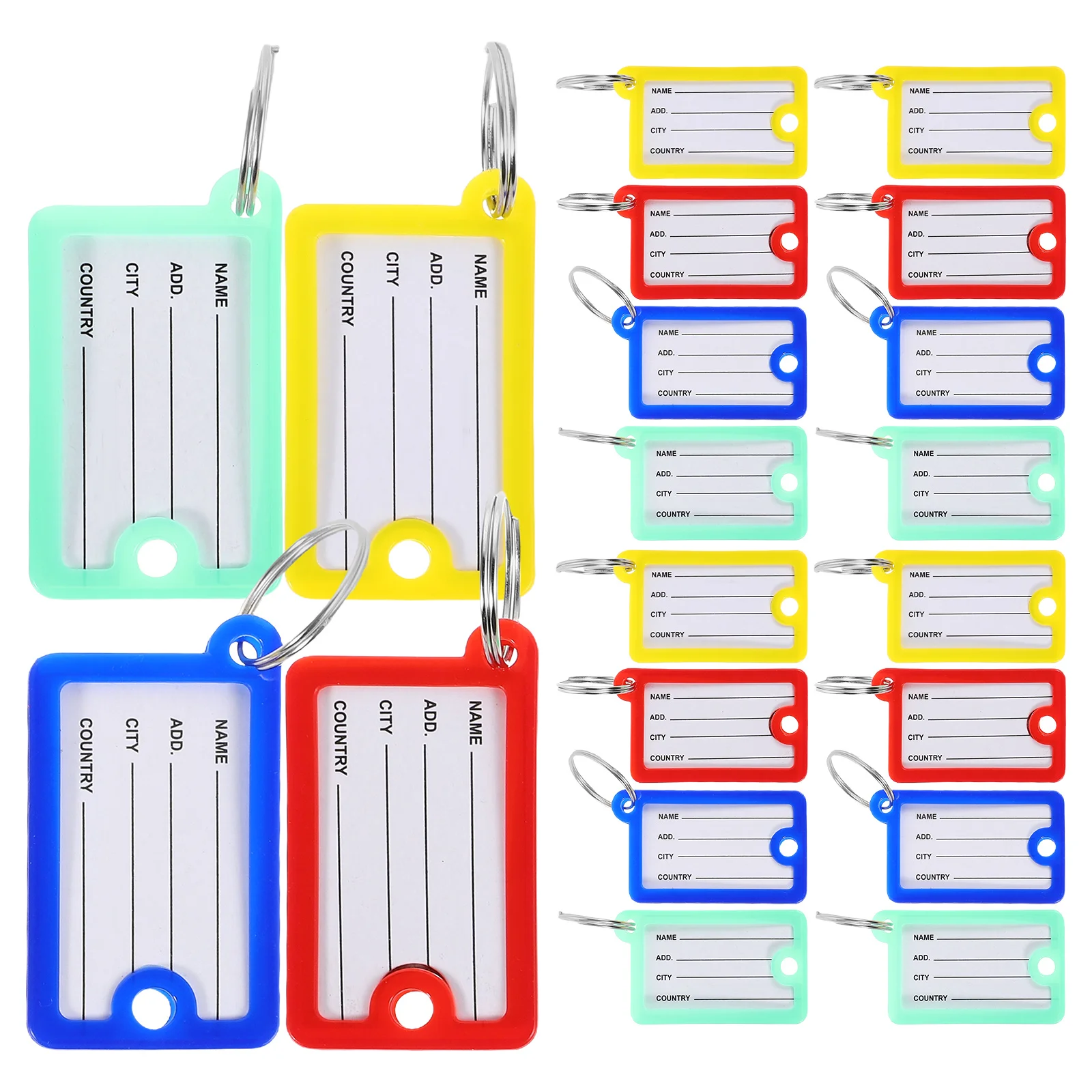 

20pcs Keychain Labels Identification Tags Plastic Number Markers Luggage Travel Home Office Practical Tag Key Rings Sturdy