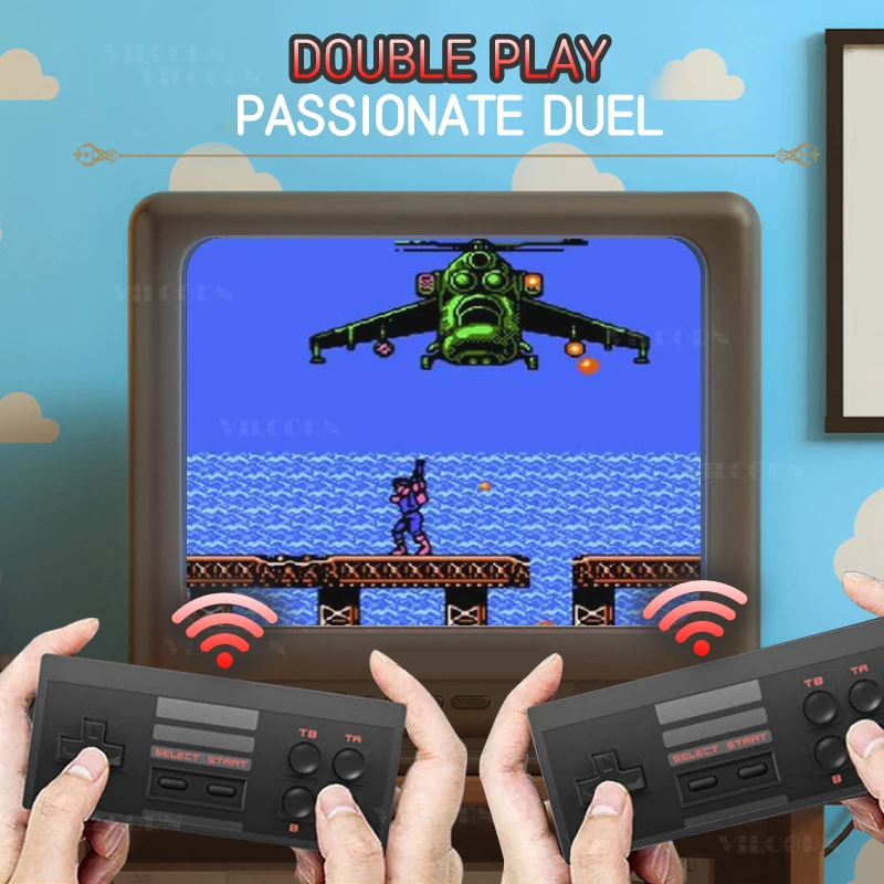 8 بت وحدة تحكم ألعاب صغيرة لعبة عصا AV إخراج لعبة فيديو وحدة التحكم 620 ألعاب ل NES/Dendy/Gameboy مع وحدة تحكم ألعاب لاسلكية #4