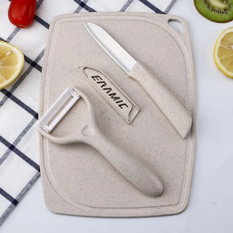 Plastic Cutting Board Fruit Knife Three Piece Set Cutting Bo