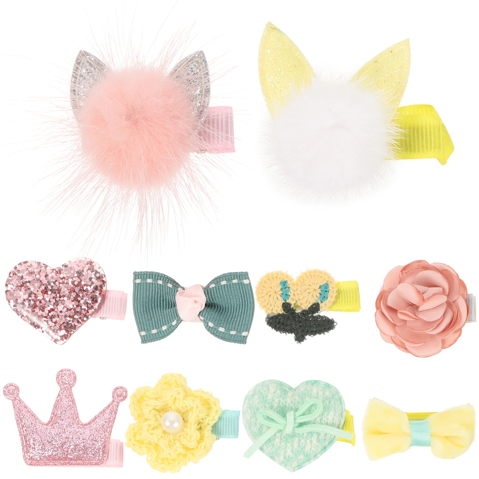 

10Pcs Dog Hair Clip Set Lovely Bowknot Pet Barrettes for Small Pets Long Hair Secure Hold Fashionable Pet Headwear Accessories
