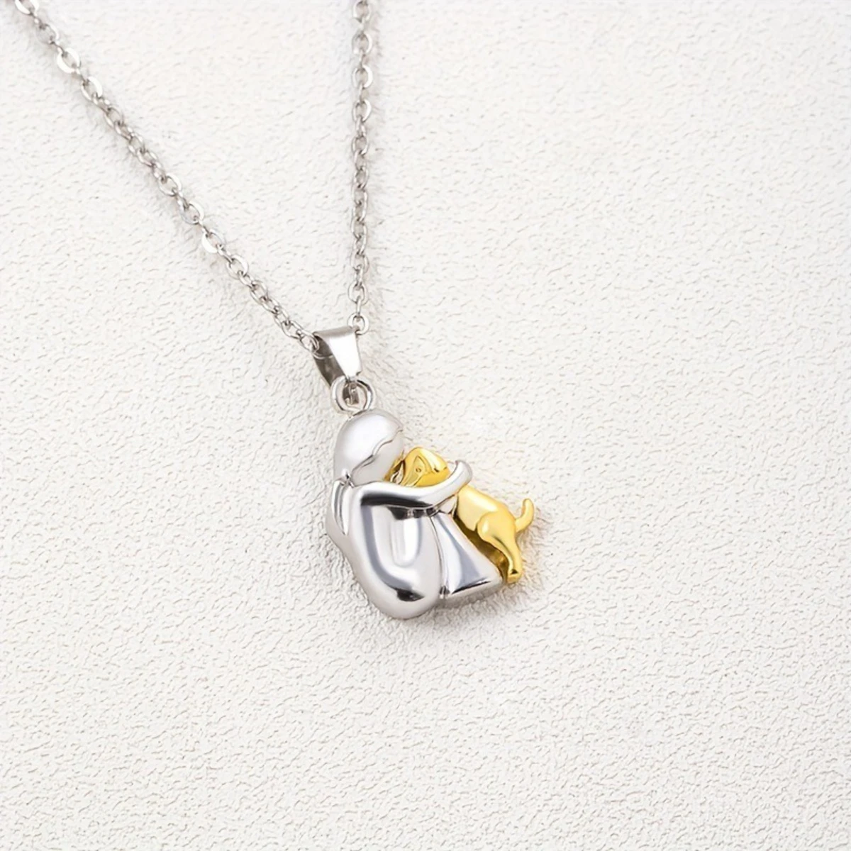 Cute Dog Necklace Puppy Pendant Dainty Pet Jewelry Gift for Little Girls Kids Children Holiday Present