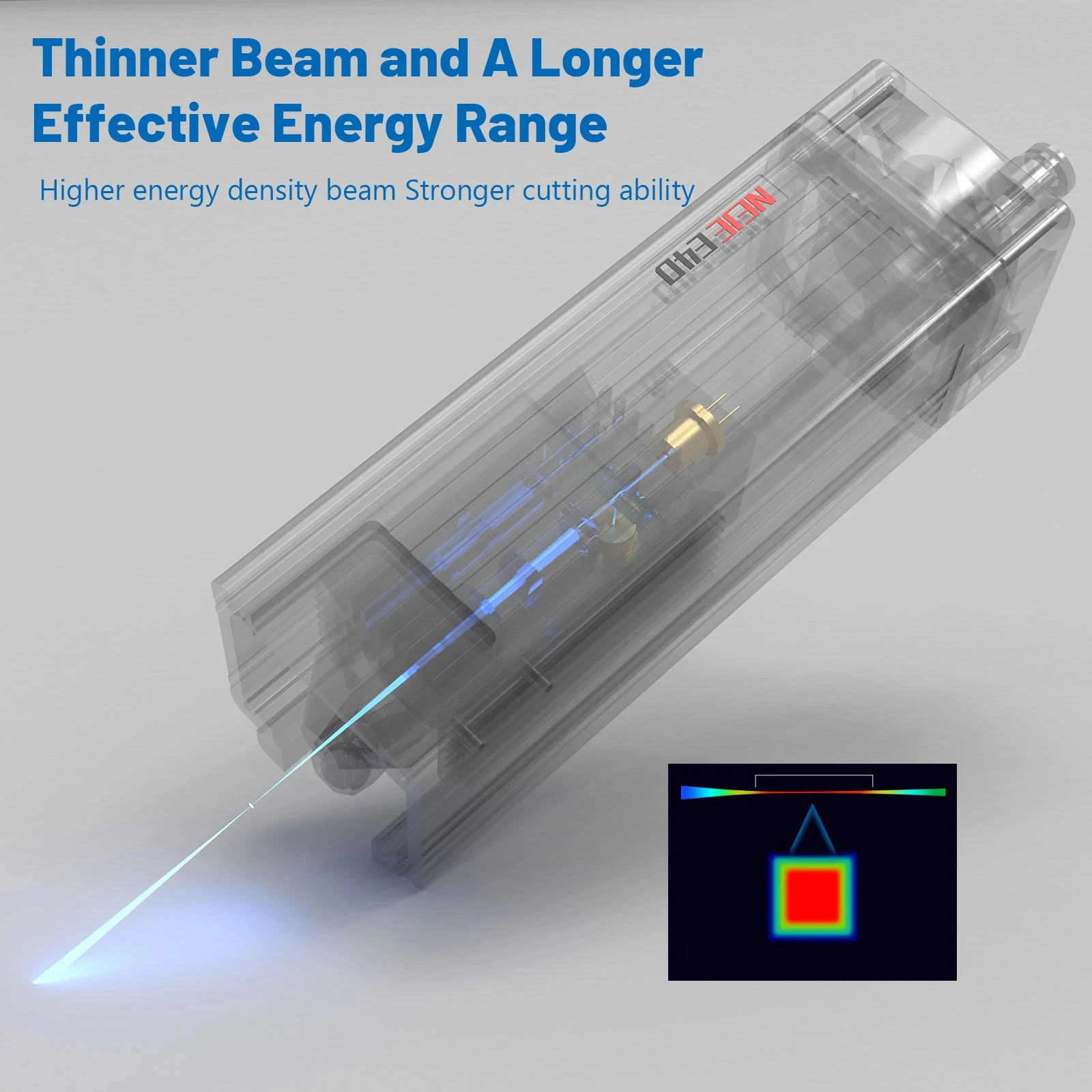 NEJE E40 FIXED-FOCUS LASER MODULE FOR CUTTING AND CARVING - 11W+ OUTPUT - 2 BEAM - BUILT-IN HIGH PRESSURE AIR ASSIST