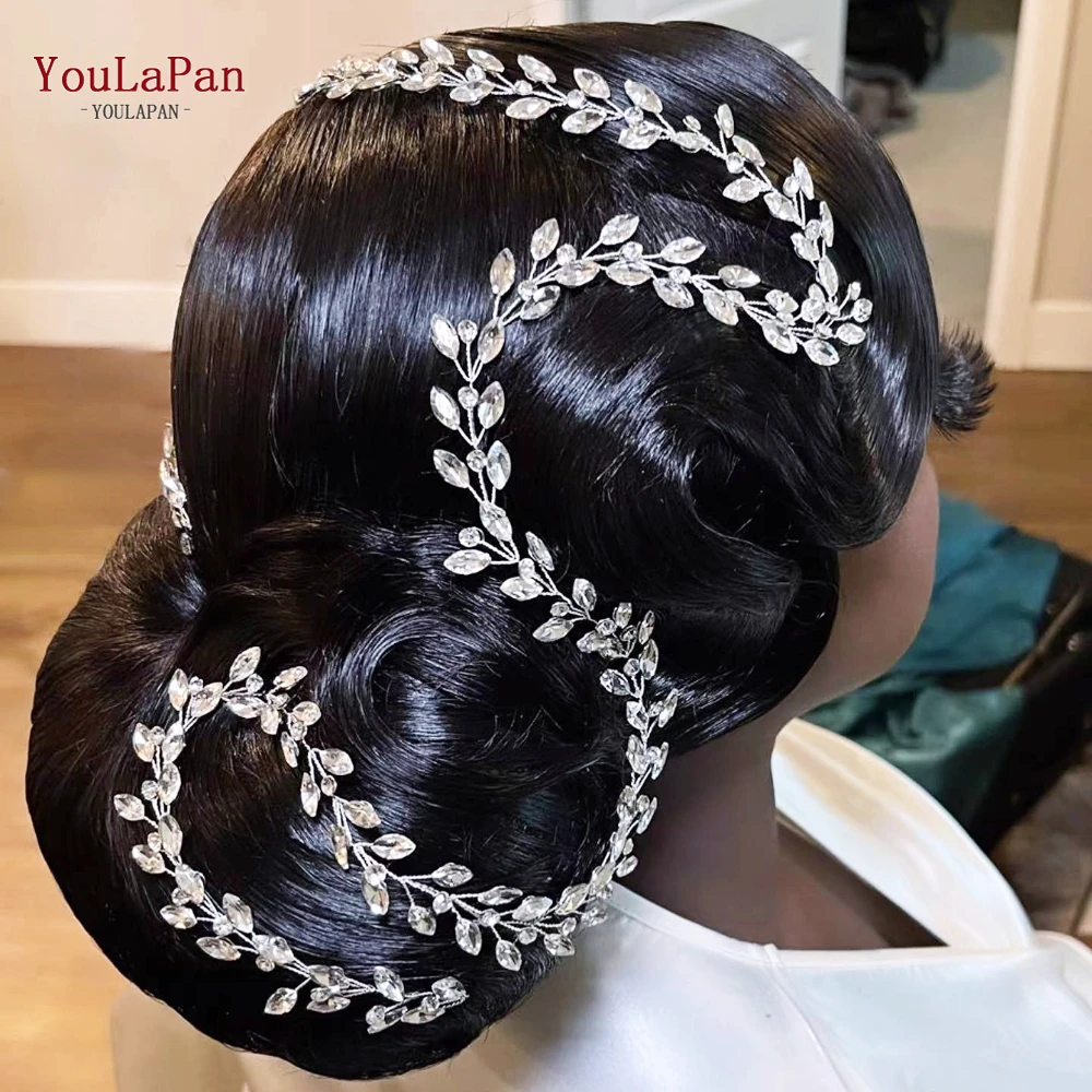 

YouLaPan HP394 Long Wedding Hair Vine Bridal Hair Accessories Handmade Rhinestone Headpiece Crystal Women Headband Bridal Tiara