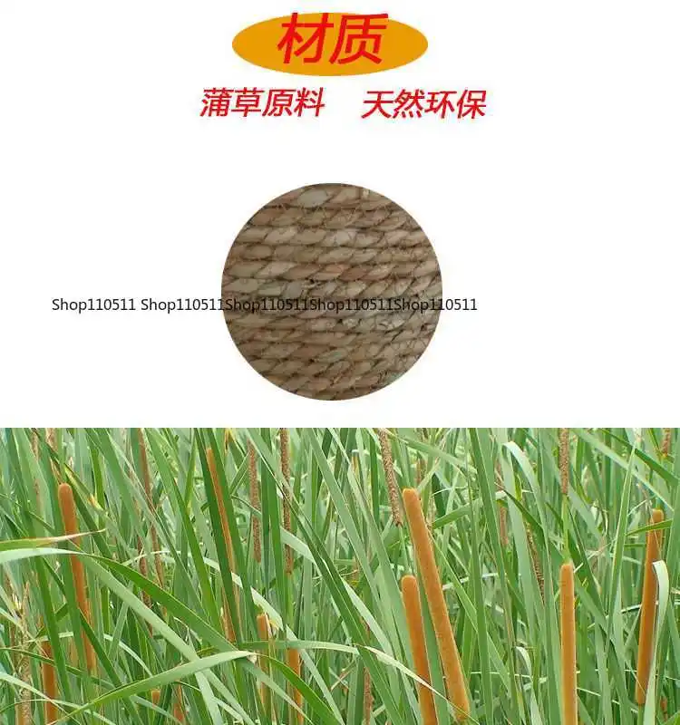 Handmade Cattail Weaving Basket, Natural Auxiliary Props for Children Photography