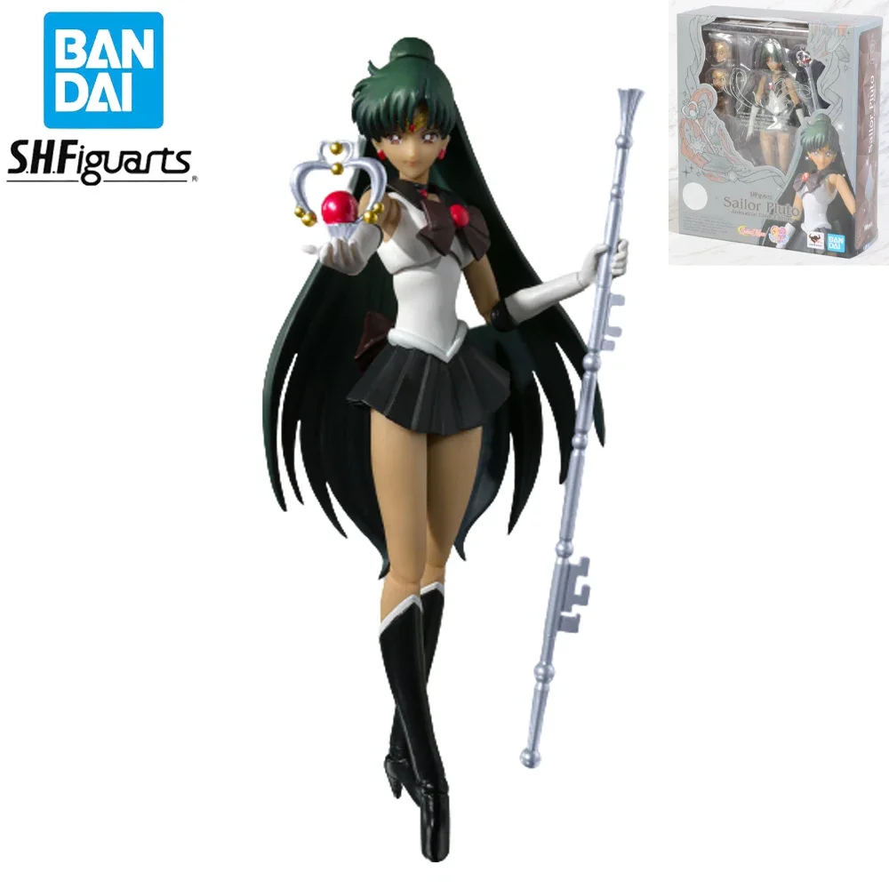 

Original Genuine Bandai S.H.Figuarts Sailor Moon Sailor Pluto Meiou Setsuna Action Figure Anime Collectible Model Dolls Toy Gift