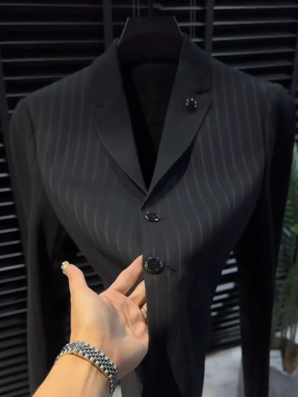 

Casual Stripe Patchwork Slim Fit Men's Suit Jaet Autumn New Sle Simple Luxury Lightweight Leisure Busin Casual Coat