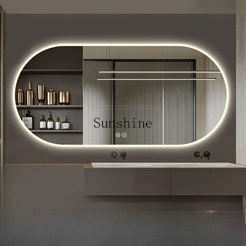 

Wall-mounted led luminous washtable mirror makeup wall-mounted anti-fog bathroom mirror