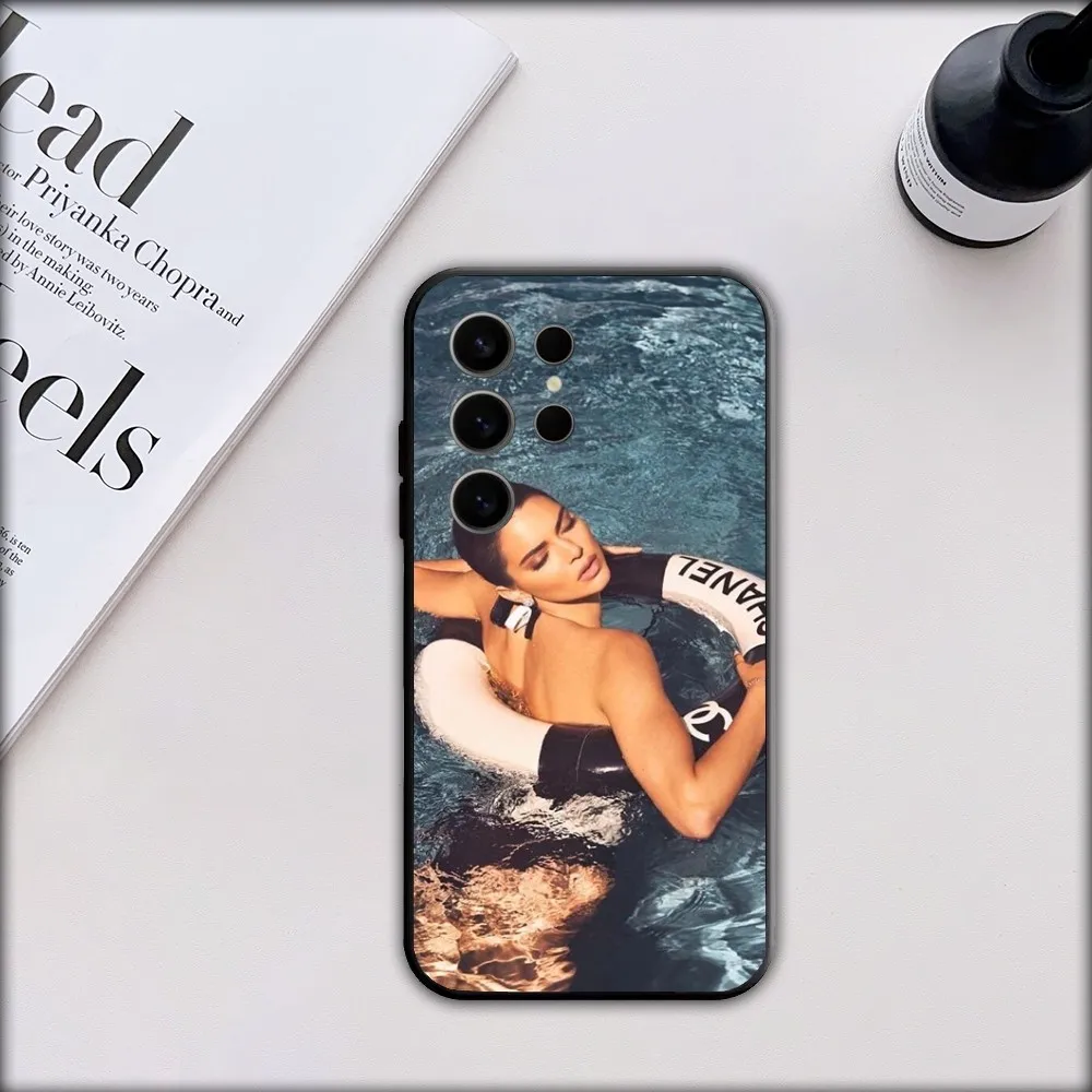 K-Kendall J-Jenner M-Model Phone Case For Samsung S21,S22,S23,S24,S30,Ultra,S20,S30,Plus,S21 Fe,Note20 5G black Cover