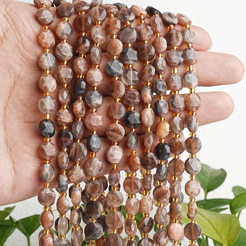 7-8 مللي متر Moonstone Morganite Iolite الأوجه الخرز المستديرة لصنع المجوهرات قلادة سوار DIY بها بنفسك الأحجار الكريمة فضفاض الخرز #2