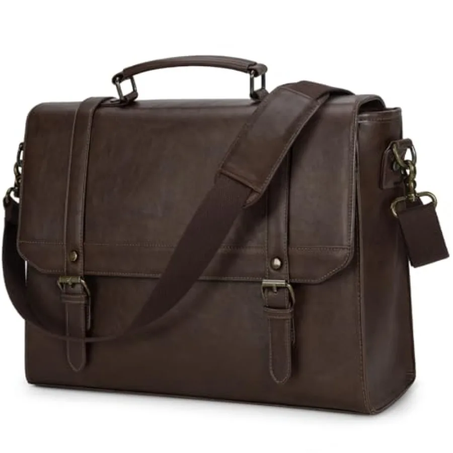 

Messenger Bag for Men Vintage Leather Waterproof Laptop Briefcase for Men Large Computer Laptop Bag Leather Satchel Bag Retro S