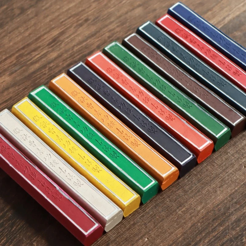 Chinese Colorful Inker Calligraphy Ink Stick 12 Colors Ink Stick Writing Painting Chinese Ink Block Calligraphy Stick Ink Stone