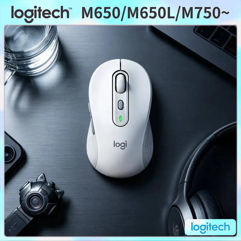 

Logitech M650/M650L Wireless Ergonomic Mouse - 90% Reduced Noise, Advanced Optical Sensor, Rubber Side Grips, 20-Month Battery