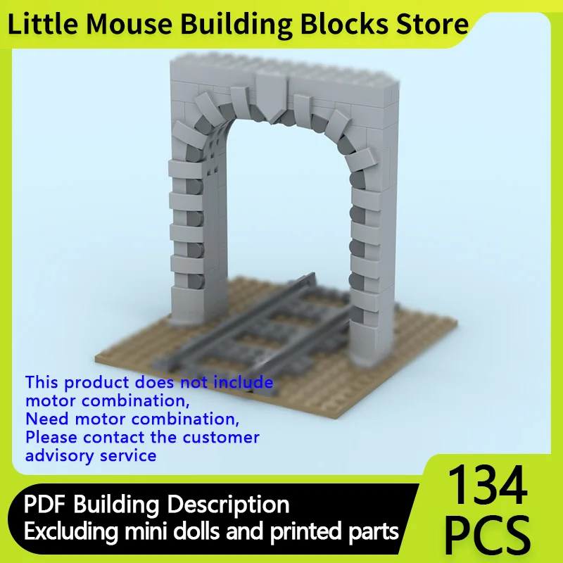 

Street View Model MOC Building Bricks Rounded Train Tunnel Portal Modular Technology Children Holiday Gifts Assemble Toys Suit