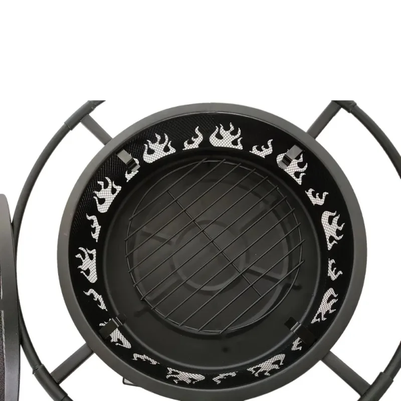Round Large Bonfire Wood Burning Backyard Outdoor Firepit Fireplace Oven Stove Warmer