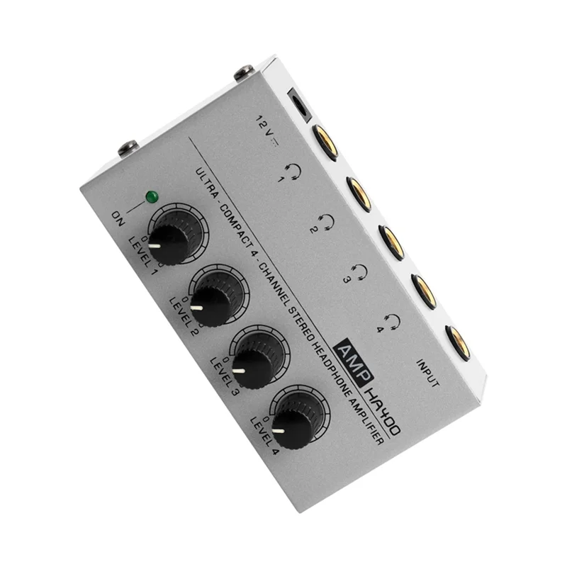 AA60-Professional HA400 4-Channel Stereo Audio Amplifier For Sound Mixers And Guitars, With EU Plug