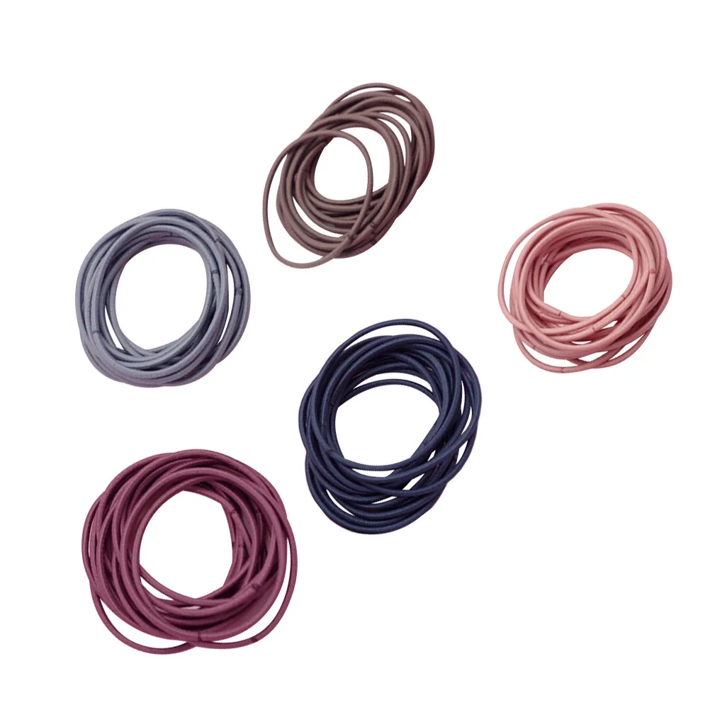 

100 шт. прочные бесшовные резинки для волос эластичная веревка для волос высокоэластичные держатели для хвоста для женщин держатель для хвоста