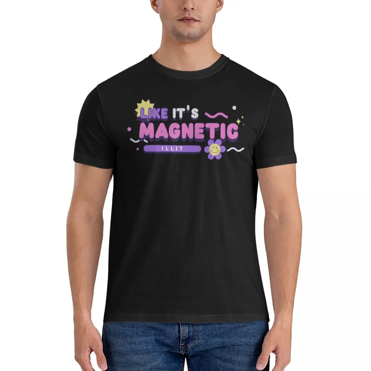 Men Magnetic Merch For Fans T Shirts ILLIT Kpop Cotton Tops Vintage Short Sleeve O Neck Tee Shirt New Arrival T-Shirt