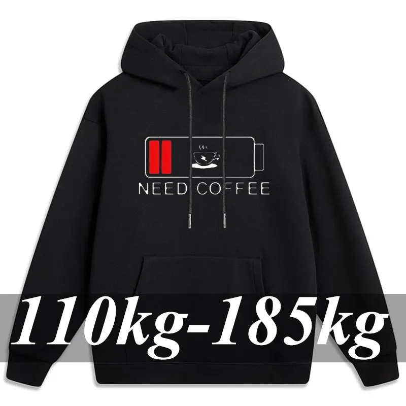 Men's Plus Size Sweatshirt 110-185KG Comfortable Cotton Casual Hoodies Autumn Winter Daily Outdoor Travel Tops Male Clothing