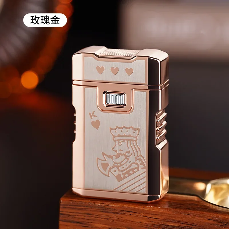 New Electroplated Oil and Electric Lighter, Grinding Wheel Kerosene Double Arc Pulse Cigarette Lighter, High-end Gifts for Men