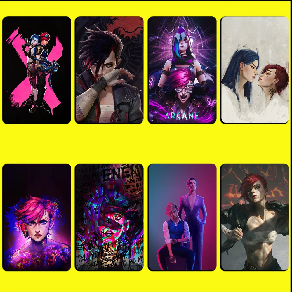 Spiel Arcane Cool VI JINX Aufkleber Debit Bank Kreditkarten Metro Bus Pass Aufkleber Dekoration Abdeckung Wasserdicht 4PCS Karte Haut