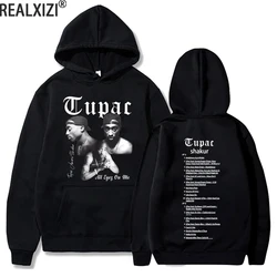 Tupac Hoodies 2pac Sweatshirts Rapper Bedruckte Hoodie Streetwear Pullover Lässig Verliezen Sweatshirt Herbst Fleece Pullover Hoody