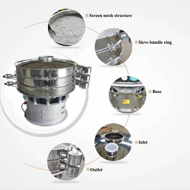 Deck Electric Powder Vibration Filter Sieve Machine Rotary Vibrating Screen Vibrating Sieve for Flour
