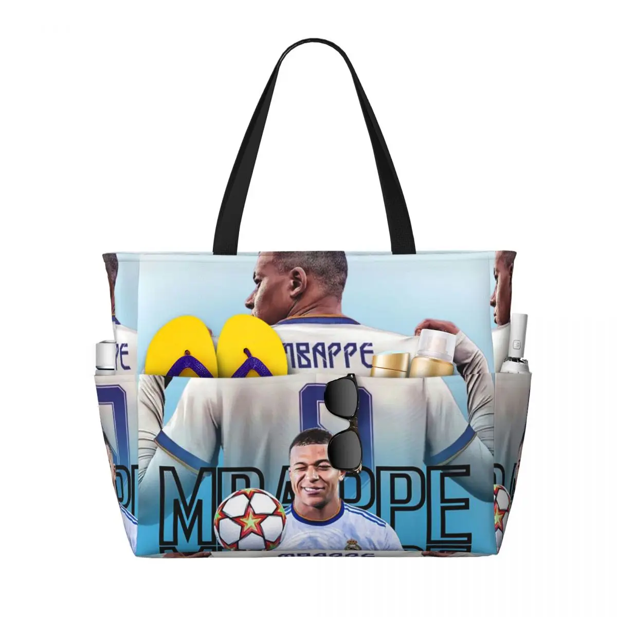 

Football KM Mbappe Soccer Beach Tote Bag Sport Gym Yoga Duffle Large Tote Bag Women Travel Bag Fitness bag