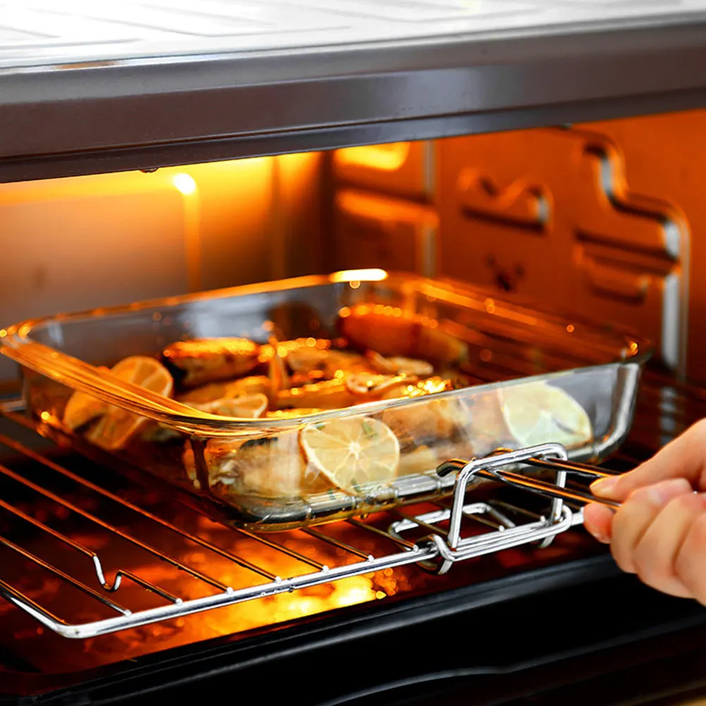 

2Pcs Glass Baking Trays Premium Material Long Lasting Useful Kitchenware Glass Baking Tray Useful Kitchenware