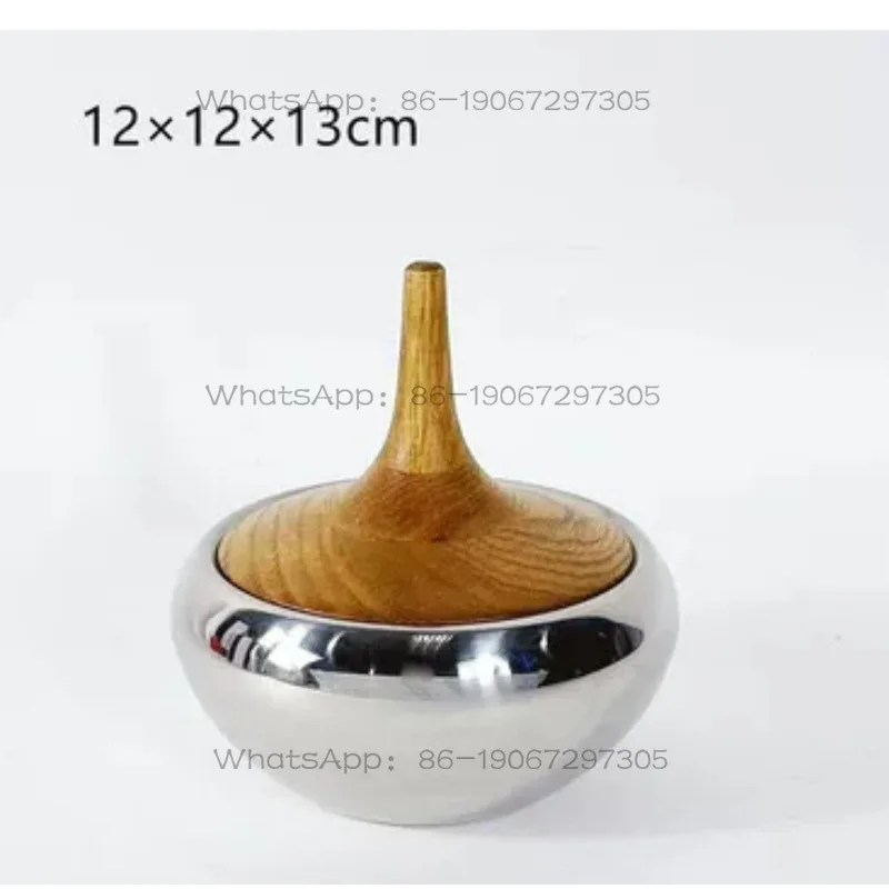 Nordic Style Solid Wood Dried Fruit Box Fruit Plate Stainless Steel Candy Tank Storage Tank Ornament Household