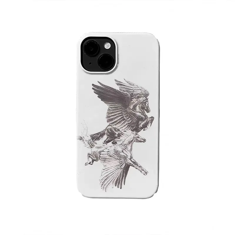 

Ins White Pegasus Cartoon Illustration Phone Case for IPHONE 17 Air 16E 15 PROMAX 14 Plus 13 12 MINI 11 PRO Acrylic Phone Cover