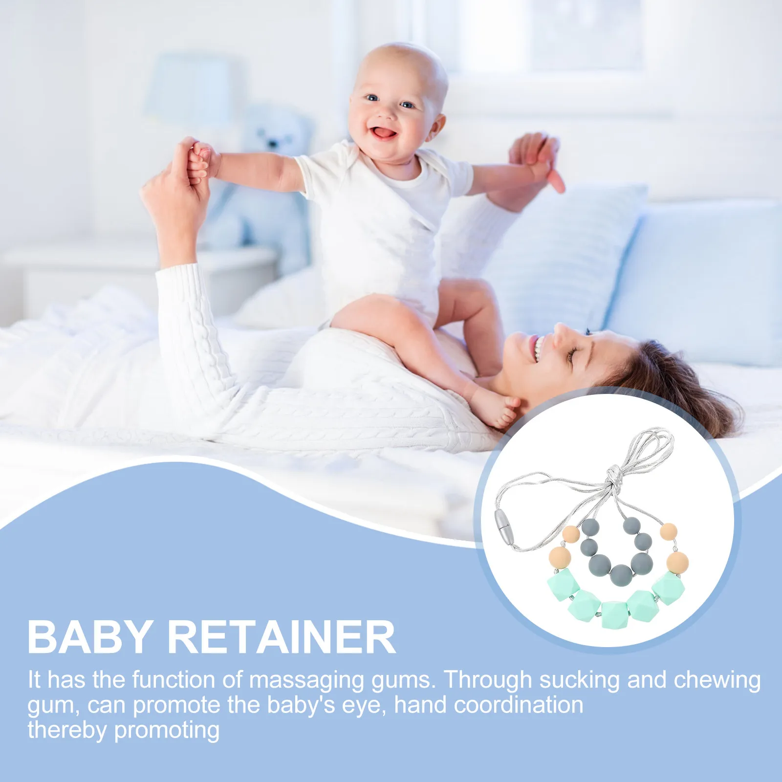 

Прочное мягкое прорезывательное ожерелье-подвеска для младенцев, для жевания и прорезывания зубов