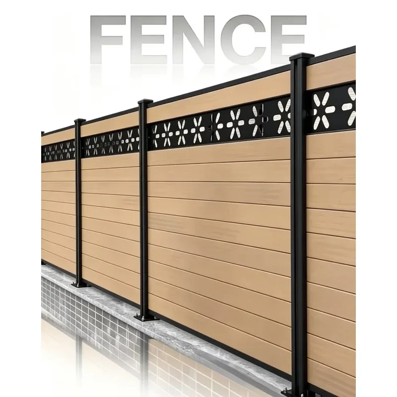 Decorative Garden Fence Wpc Garden Screen Panels Hollow Out Cut Decorative Privacy Fence for Yard Patio