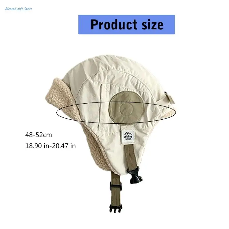 Warme Mütze für Kinder, weicher Plüsch, verdickte Gehörschutzkappen, Kinder-Pilotenmütze