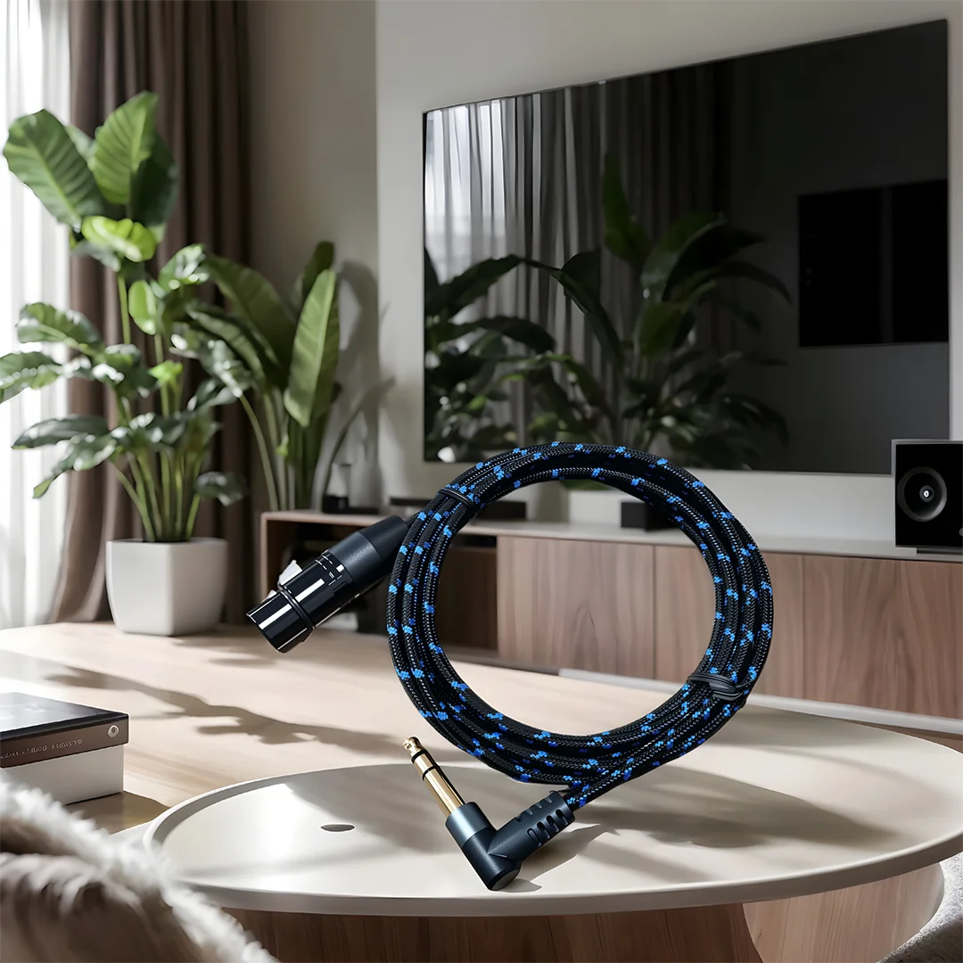 Kabel audio 90 stopni 6,35 mm do XLR TRS, zbalansowany, XLR Cannon Stereo, mikrofon Karon, konsola miksująca, przedłużacz do karty dźwiękowej — zdjęcie produktu 5