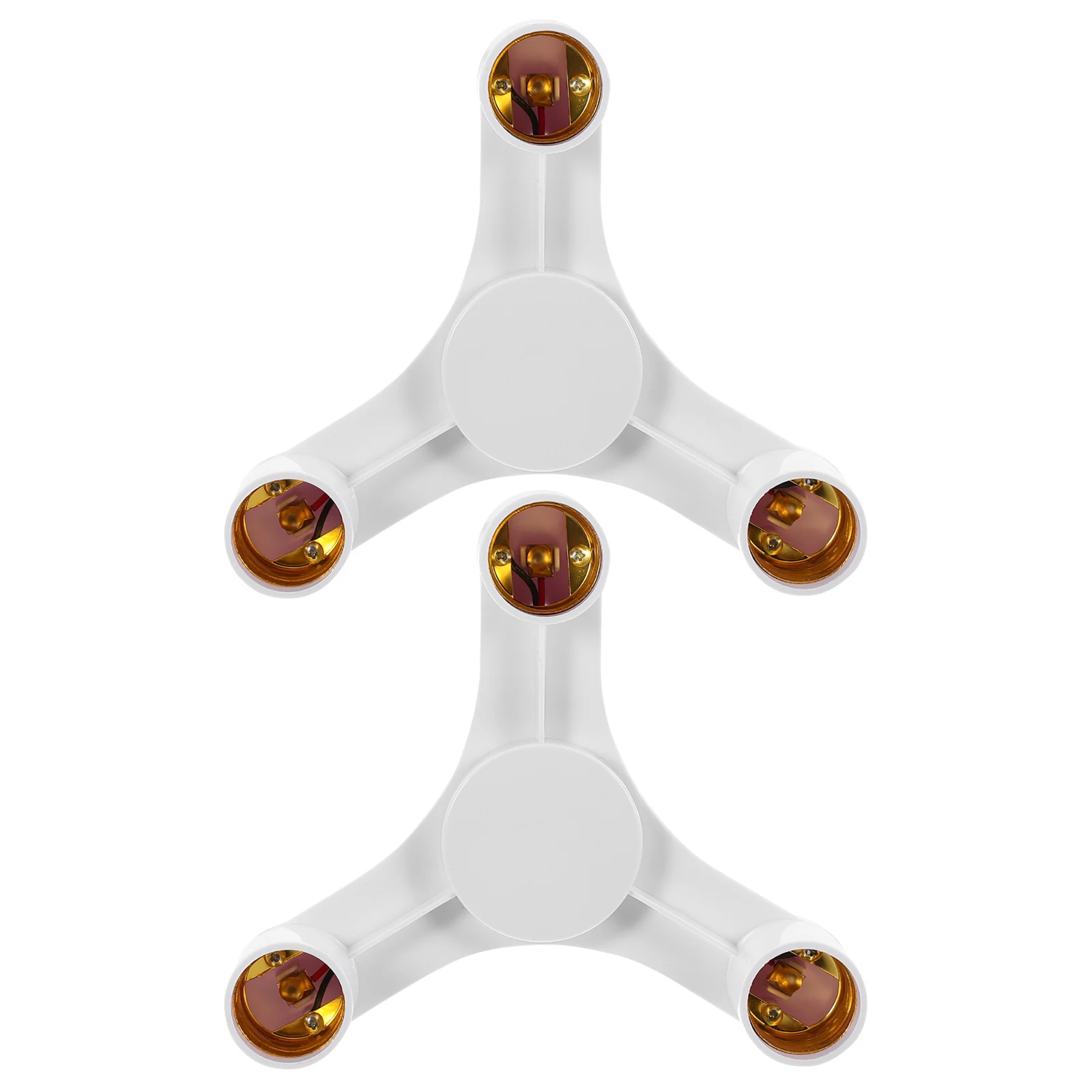 

2 pcs White to 3E27 Lamp Holder Adapter Durable LED Light Socket Household Accessory Simple E27 Lampholder Installation