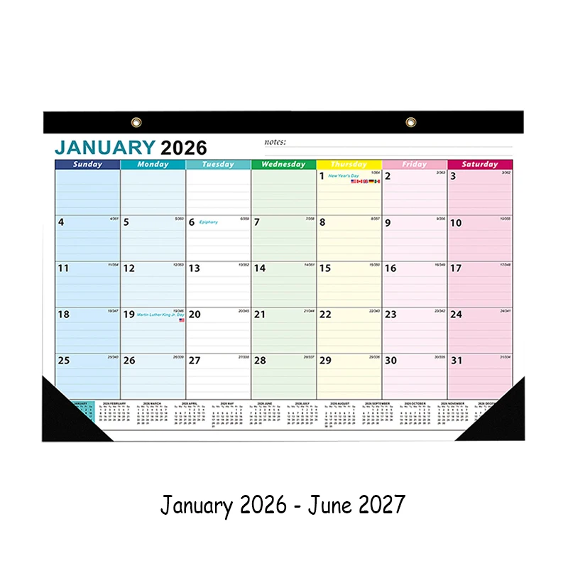 

Настенный календарь на 2026 года. Простой настольный календарь. Горизонтальный декоративный календарь. Календарь на 18 месяцев. Подходит для офиса, спальни.
