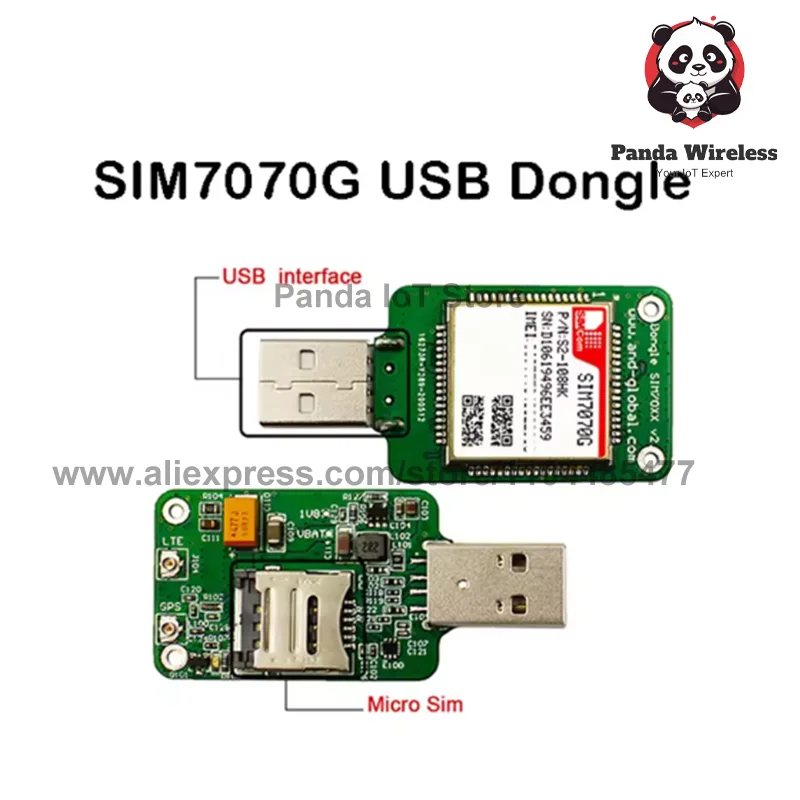 SIMCOM-멀티 밴드 USB 동글, SIM, NB-IoT, GPRS 모듈 포함, SIM7000, SIM800F, SIM900, LTE, CAT-M, CAT-NB, GSM용
