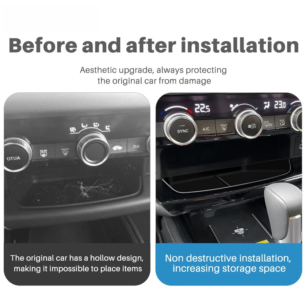 For 2025 Honda Vezel HR-V Center Console Hidden Storage Box Armrest Organizer Tray Carbon Pattern Interior Trim Accessories