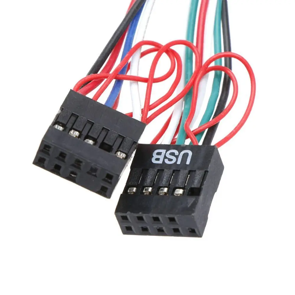 2 USB Ports Mic Earphone Cable 6.8CM USB Audio Port Front Panel Computer Case Panel Motherboard Expansion Card Audio Jacks Port