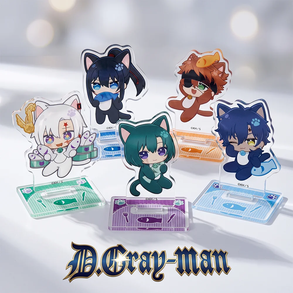 D.Gray-man Hungry Cat Ver 10CM Double Sided Acrylic Stand Keychain Anime Stand Allen Yu Lenalee Tabletop Display Fans Collection
