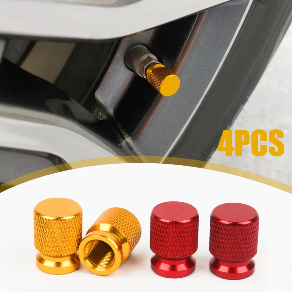 

4Pcs Car Tire Valve Stems Caps Styling Decorative Aluminum Cap Universal Car Tyre Rim Stem Dust Cover Auto Exterior Accessories