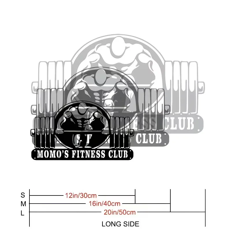 Custom Metal Gym Sign for Outdoor Wall Decor - Sleek Fitness Club Emblem with Weightlifting Silhouette, Gym Accessories