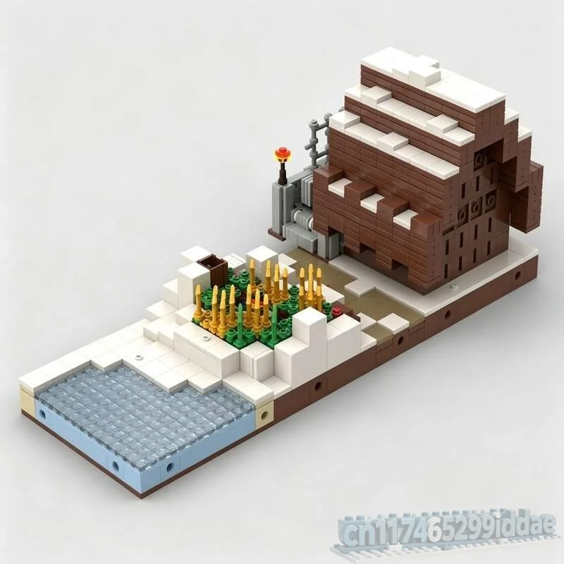 NEW 1621PCS Snowy Tundra Village Smith MOC Model Custom Puzzle Winter Scene DIY Assembly Educational Blocks Creative Town Toys
