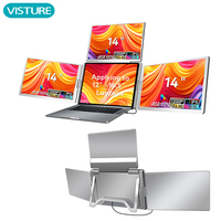 Portable Triple Screen LCD Backlit Monitor FHD Display Secondary Notebook Monitor with Single Cable Sub Screen for all LCD