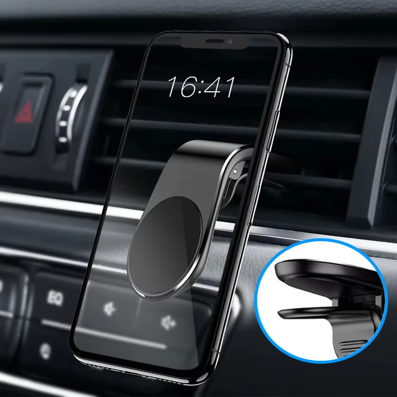 

L-Type Magnetic Car Phone Holder Universal Car Phone Stand Clip Auto Air Vent Mini Cellphone Mount Bracket Auto Accessories