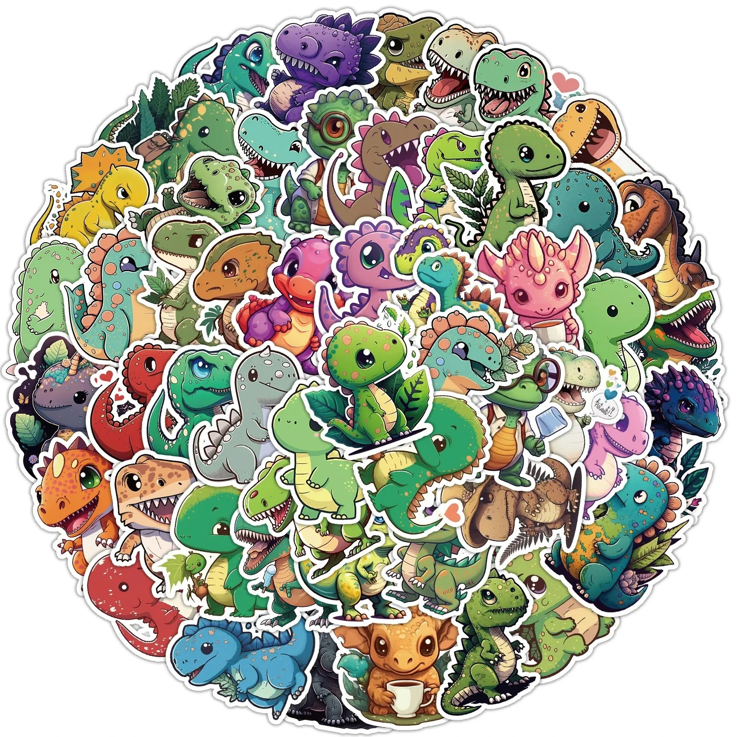 50 個かわいい漫画の赤ちゃん恐竜美的ステッカー子供のおもちゃ DIY ラップトップ荷物電話スクラップブック車の荷物防水ステッカー