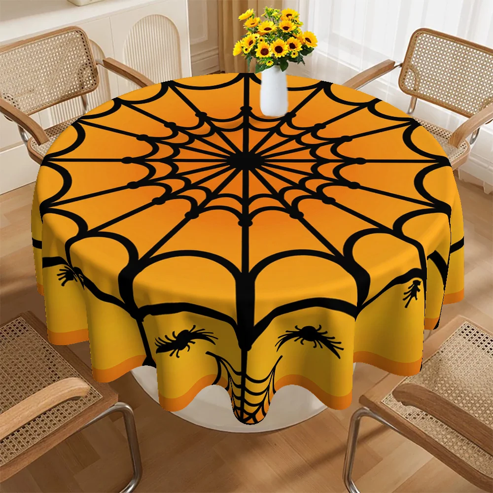 2D flat printing. One tablecloth with Halloween spider web pattern. Suitable for home and kitchen.zyc
